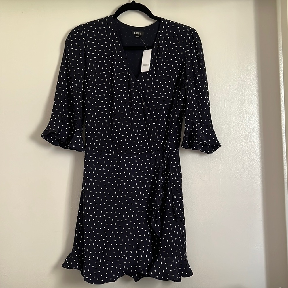 Polka dot wrap dress NWT